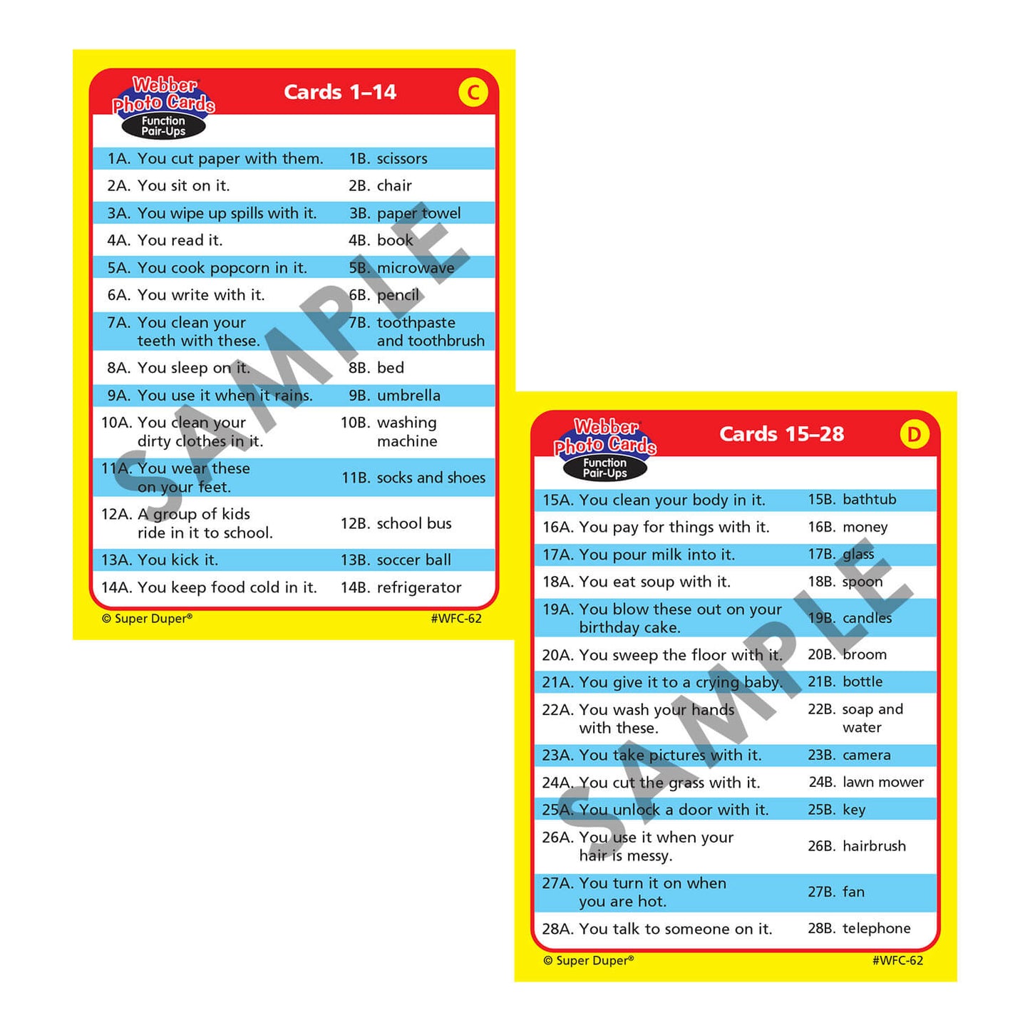 Webber Photo Cards - Functional Pair-Ups