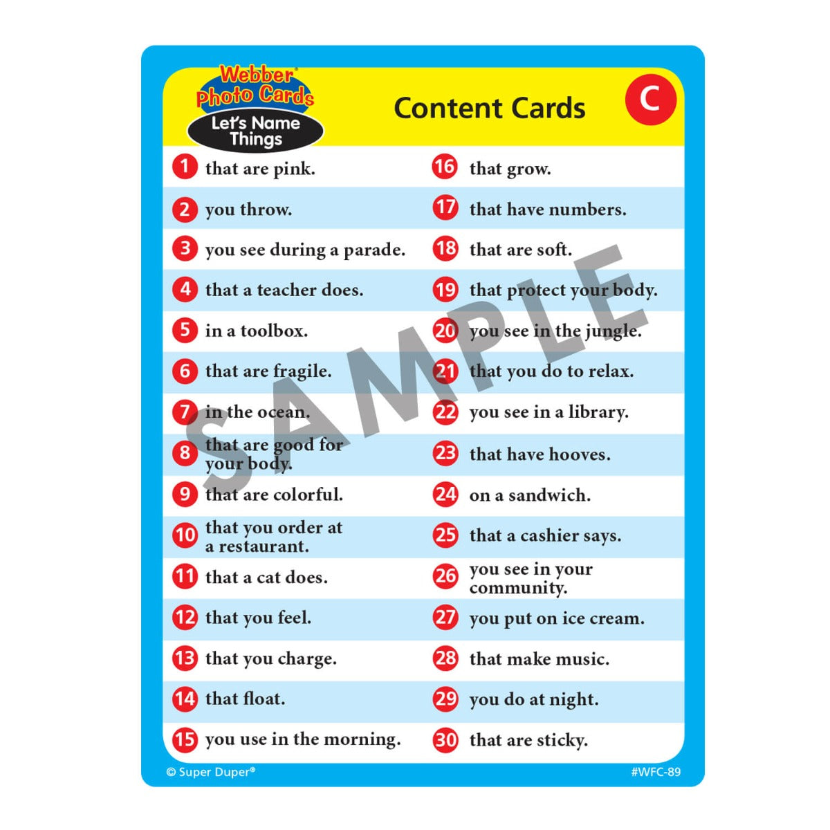 Webber Photo Cards - Let's Name Things