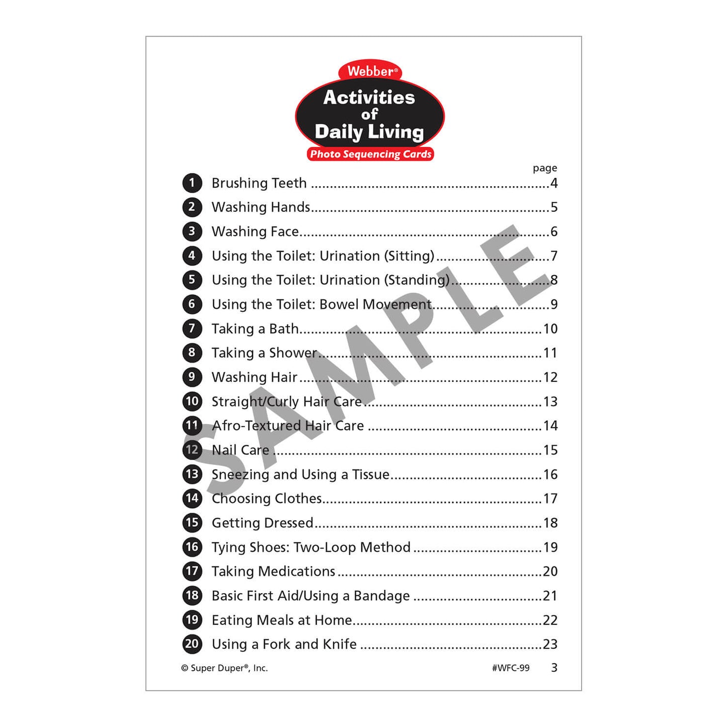Webber Activities of Daily Living Photo Sequencing Cards